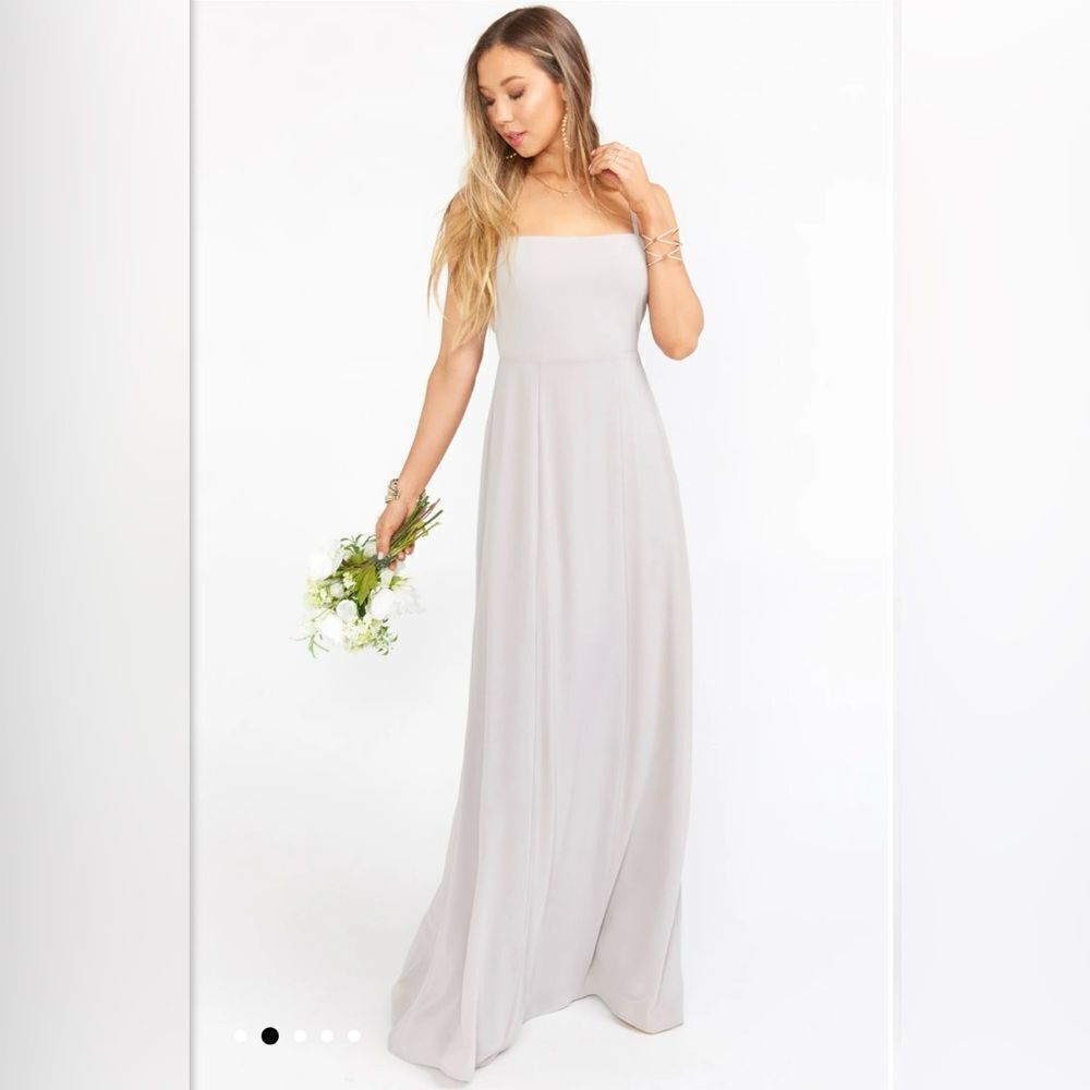 Show Me your Mumu Lauren Tie Maxi in Dove Grey Chiffon - Size Small